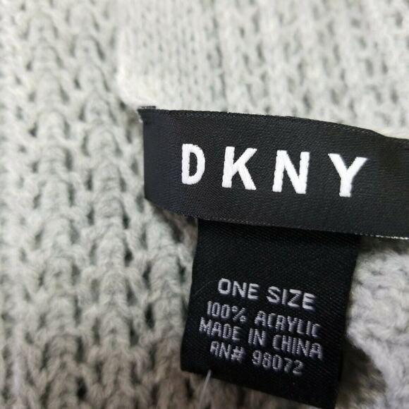 DKNY Open-Knit Blocked Scarf New Great Gift Cozy - Picture 3 of 4